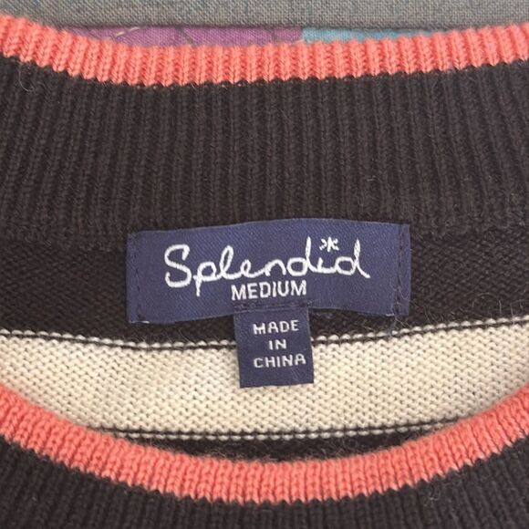 Splendid Avery Cashmere Blend Striped Sweater sz Medium - Picture 5 of 13